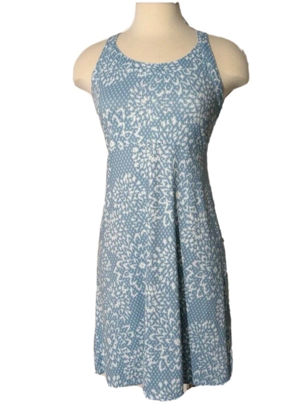 Columbia Omni-Freeze Blue and White Floral Racerback Dress Activewear